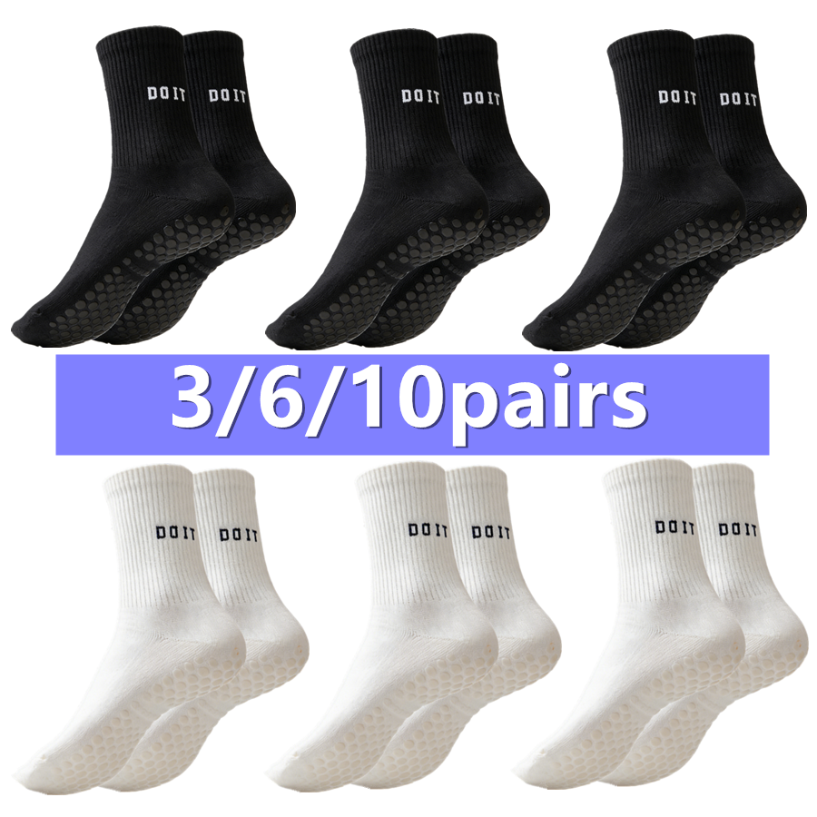 Sports Grip - 3/6/10 คู่ถุงเท้ากีฬาแบบกันลื่นสำหรับเบสบอลและฟุตบอล พื้นผ้าขนหนู ระบายอากาศได้ดี ป้องกันแรงกระแทก ไม่ลื่น