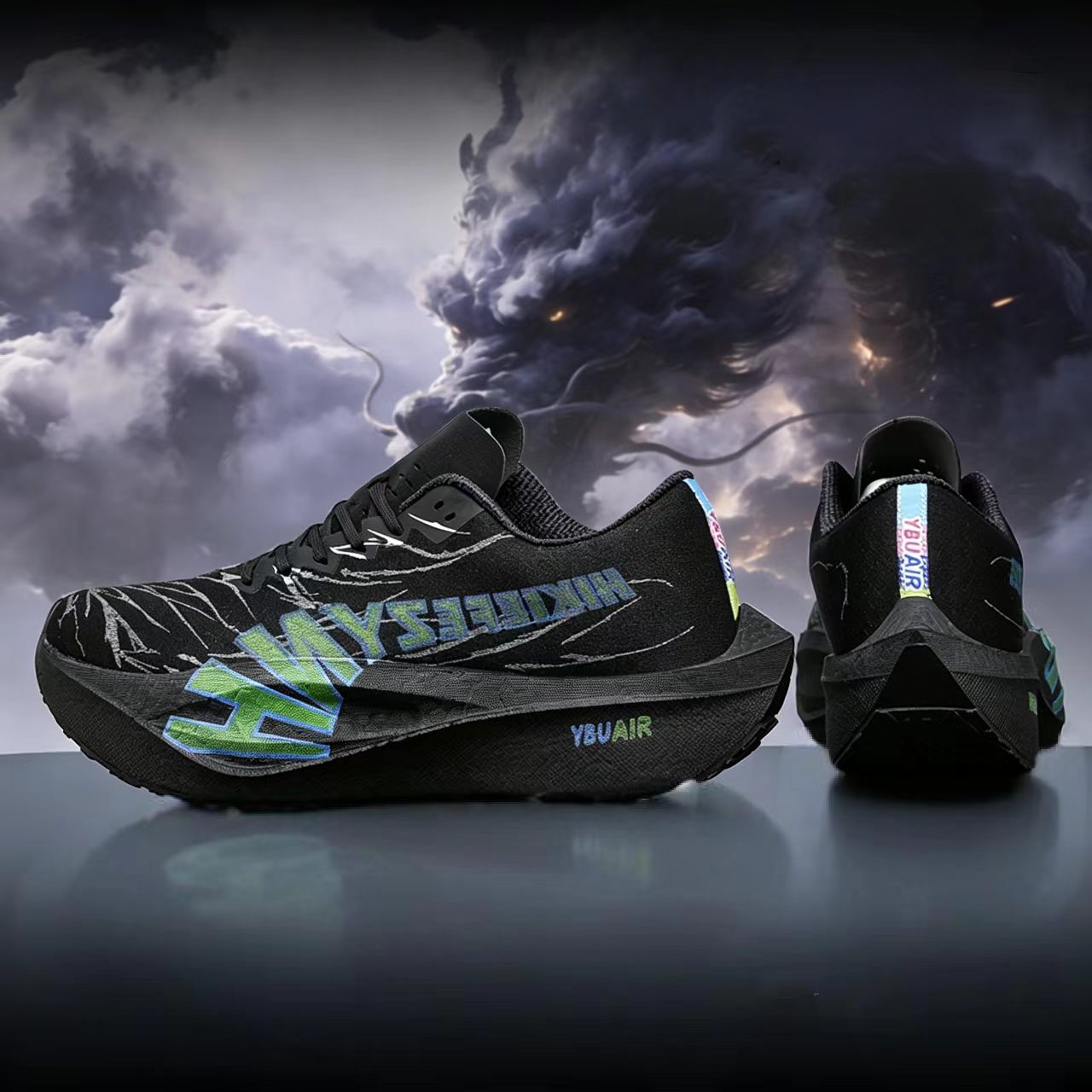 Badminton Shoes - รองเท้าวิ่งผู้ชายพื้นคาร์บอน ระบายอากาศได้ดี รองเท้ากีฬา รองเท้าซับแรงกระแทก รองเท้าเทรนเนอร์สำหรับกิจกรรมกลางแจ้ง รองเท้าวิ่งมาราธอน