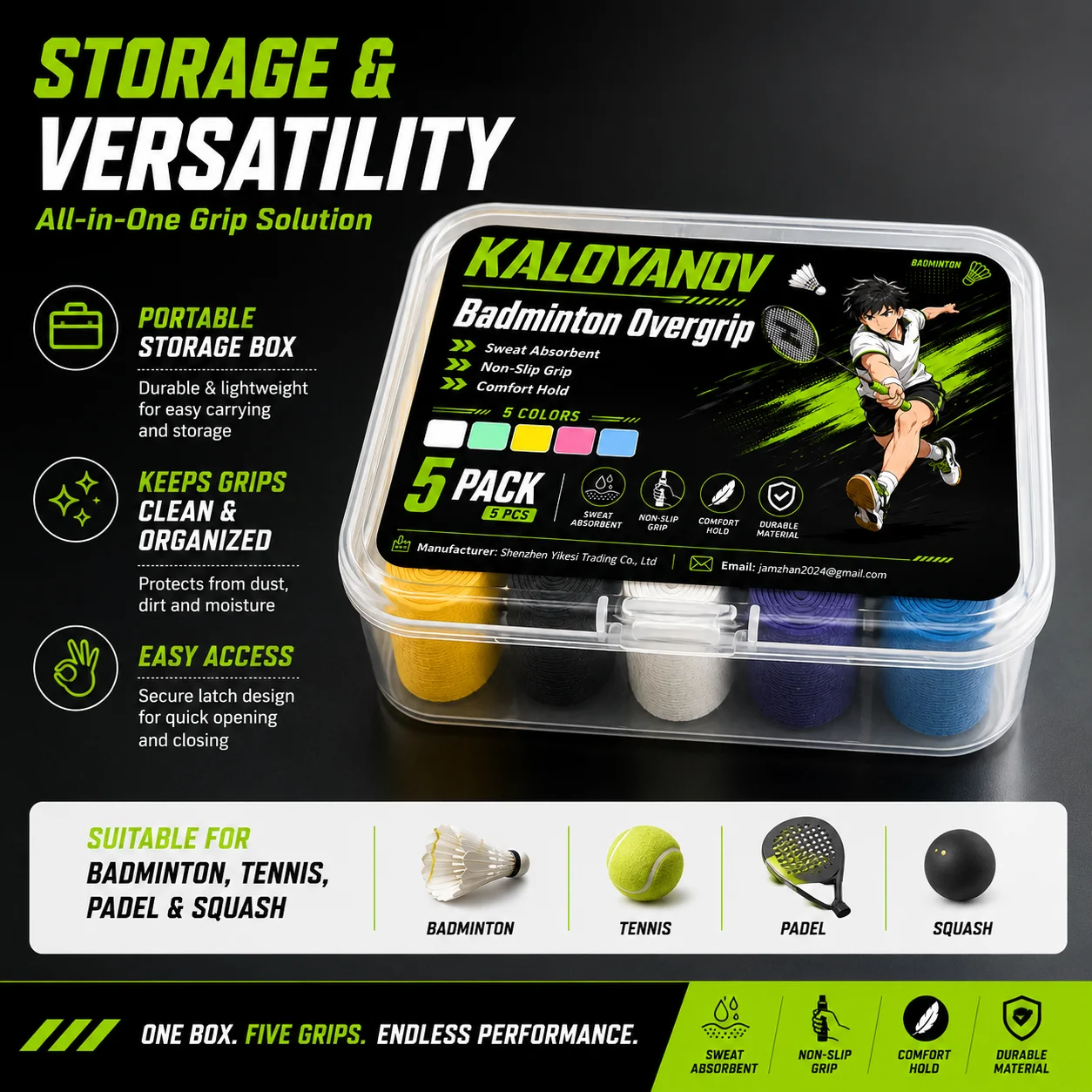 โอเวอร์กริปเทนนิส โอเวอร์กริปแ - Badminton Materi บทวิจารณ์และราคา