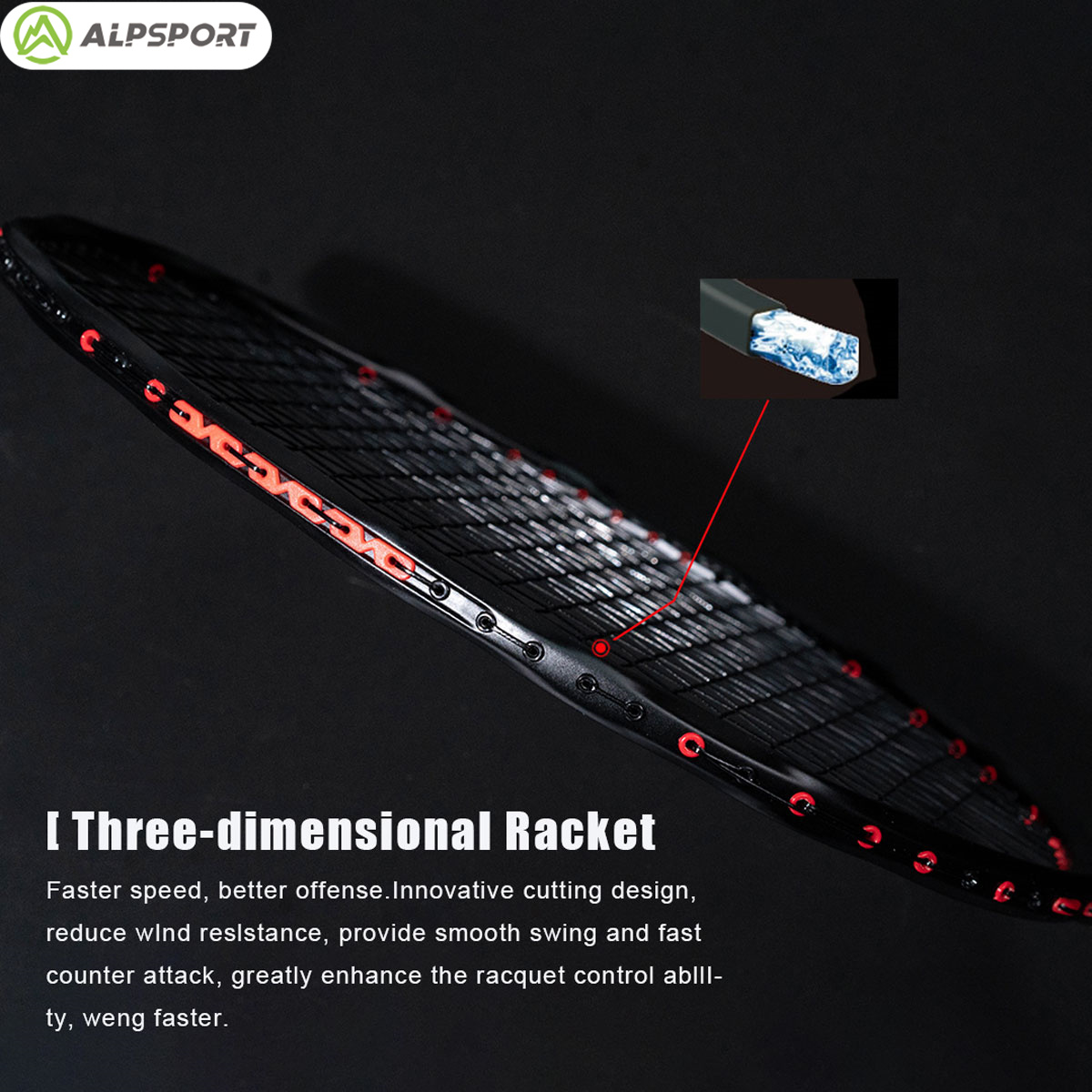 แอลป์สปอร์ต MH-V5 5U 75g หยัก  - Badminton Racket Carbon บทวิจารณ์และราคา